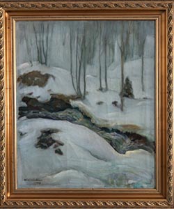 Väinö Hämäläinen: Talvipuro. 1928. Öljy. Kuva: SOK:n kokoelma.