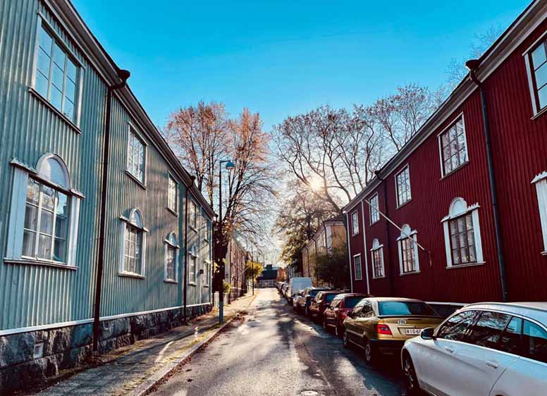 Puutaloja Helsingin Vallilassa