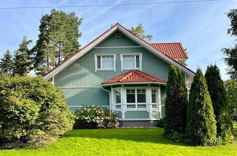 Vihreä omakotitalo