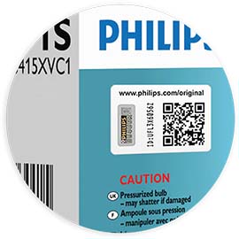 Philips on lisännyt polttimopakkauksiinsa tarran, jonka avulla tuotteen aitouden voi tarkistaa yhtiön verkkosivuilta.