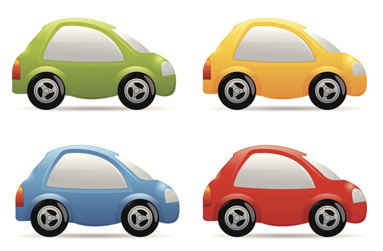 Värikkäitä autoja