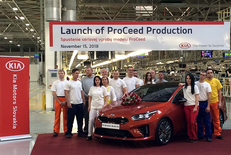 Uuden ProCeed-mallin tuotanto alkoi Kian Žilinan tehtaalla viime marraskuussa. Joulukuusta 2006 lähtien Slovakian tehtaalla on valmistettu 3,1 miljoonaa autoa ja moottoritehtaalla 4,7 miljoonaa moottoria.