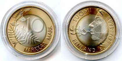 10 markan muistoraha 1999. Holmasto