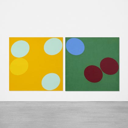 Oli Sihvosen öljyvärityö ”Double Matrix Orange – Green” on vuodelta 1967. Wright's