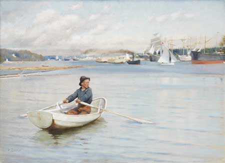 Albert Edelfelt: Porvoon edustalta Kuva: Uppsala Auktionskammare 