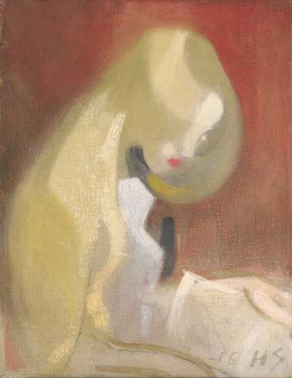 Helene Schjerfbeck: Vaaleatukkainen tytt&ouml; on vuodelta 1916.