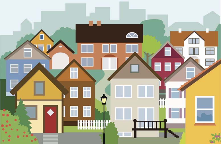 Värikkäitä taloja