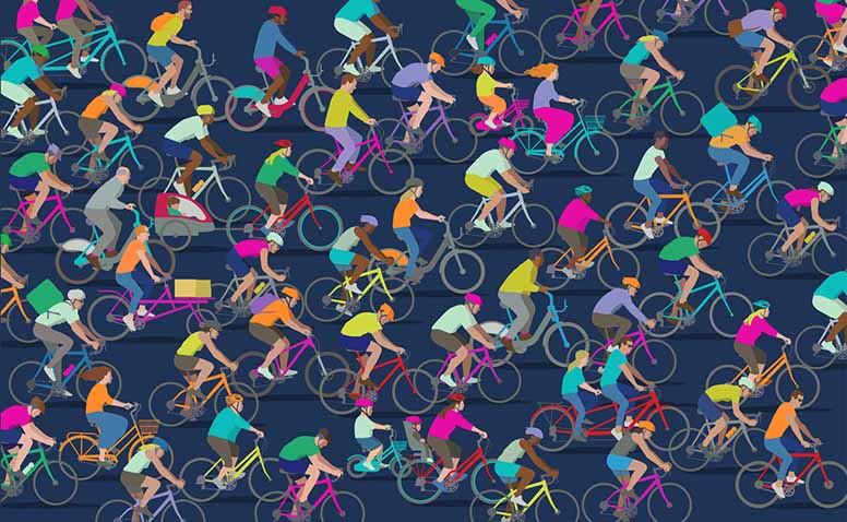 Pyöräilijät liikenteessä