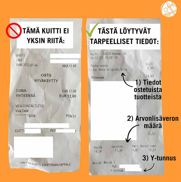 Kuitteja Kuva: Verohallinto