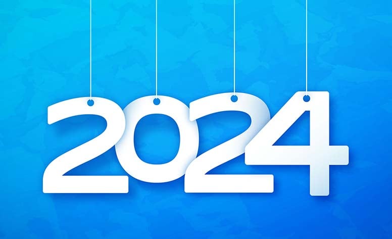 Vuosiluku 2025, narut, sininen tausta