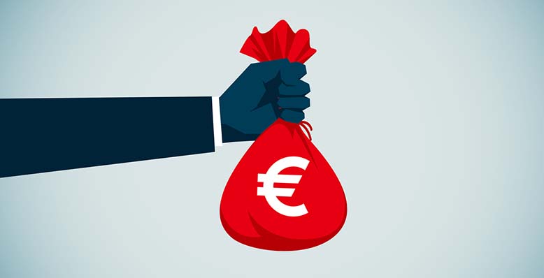 Rahasäkki kädessä