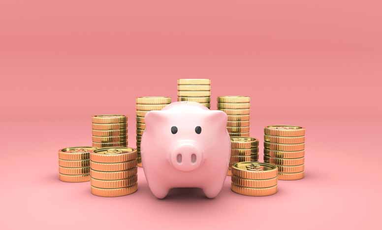 Säästöpossu ja kolikoita