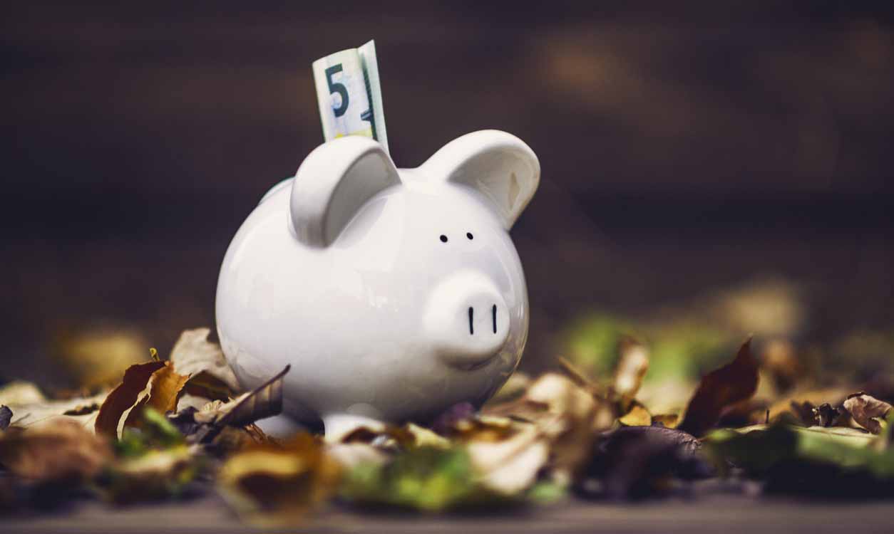 Säästöpossu ja syksyn lehdet