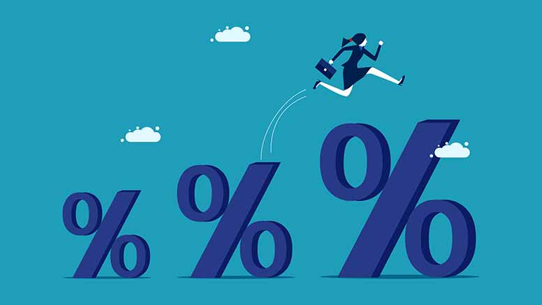 Kolme prosenttisymbolia ja nainen