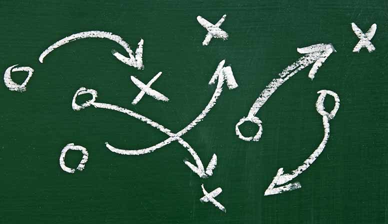 Taktiikka, nuoli, liitutaulu