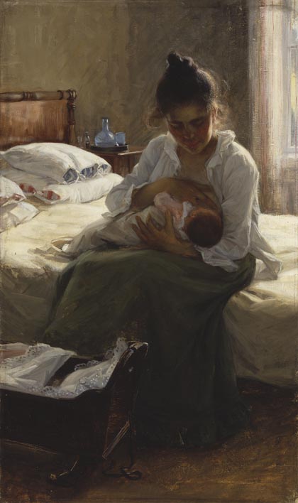 Elin Danielson-Gambogi, Äiti, 1893, öljy kankaalle, 95 cm x 57 cm, Ateneumin taidemuseo.  Kuva: Kansallisgalleria / Antti Kuivalainen.
