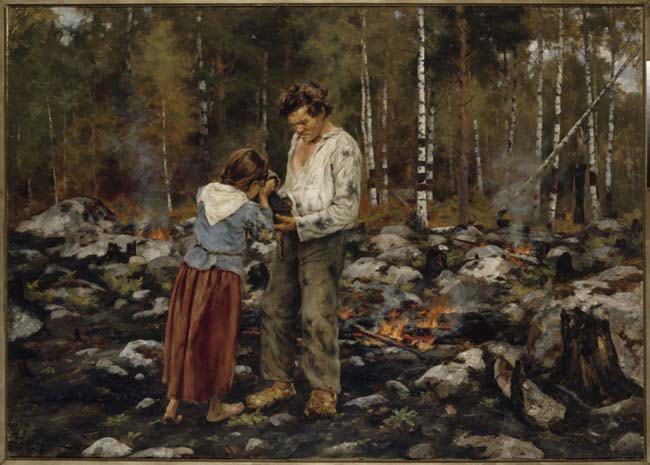Fredrik Ahlstedt: Matti kaskella. 1893. Öljy kankaalle. 71,5 cm x 100,5 cm. Kuva: Kansallisgalleria, Hannu Aaltonen