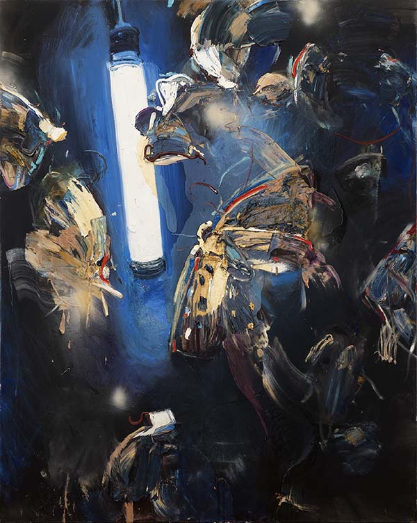Viljami Heinonen: Nightwatch. 2020. Öljy kankaalle. 198 cm x 157 cm. © Kuvasto 2021. Kuva: Makasiini Contemporary