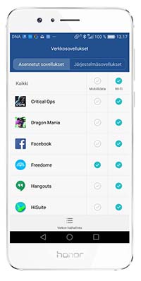 Vähennät matkapuhelinverkon datan käyttöä, kun sallit esimerkiksi Facebookin päivitykset vain WiFin kautta.