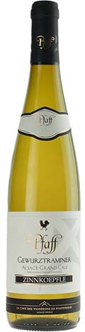 Kuukauden suosikki:  906557, Pfaff Gewürztraminer Grand Cru Zinnkoepfle 2014, Ranska, 29,98 e Alko / 34 e ravintola Kuva: Alko