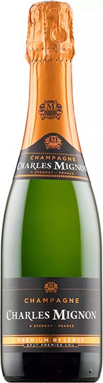 566564, Charles Mignon 1er Cru Premium Reserve Champagne Brut, Ranska, 19,90 e (0,375 l)